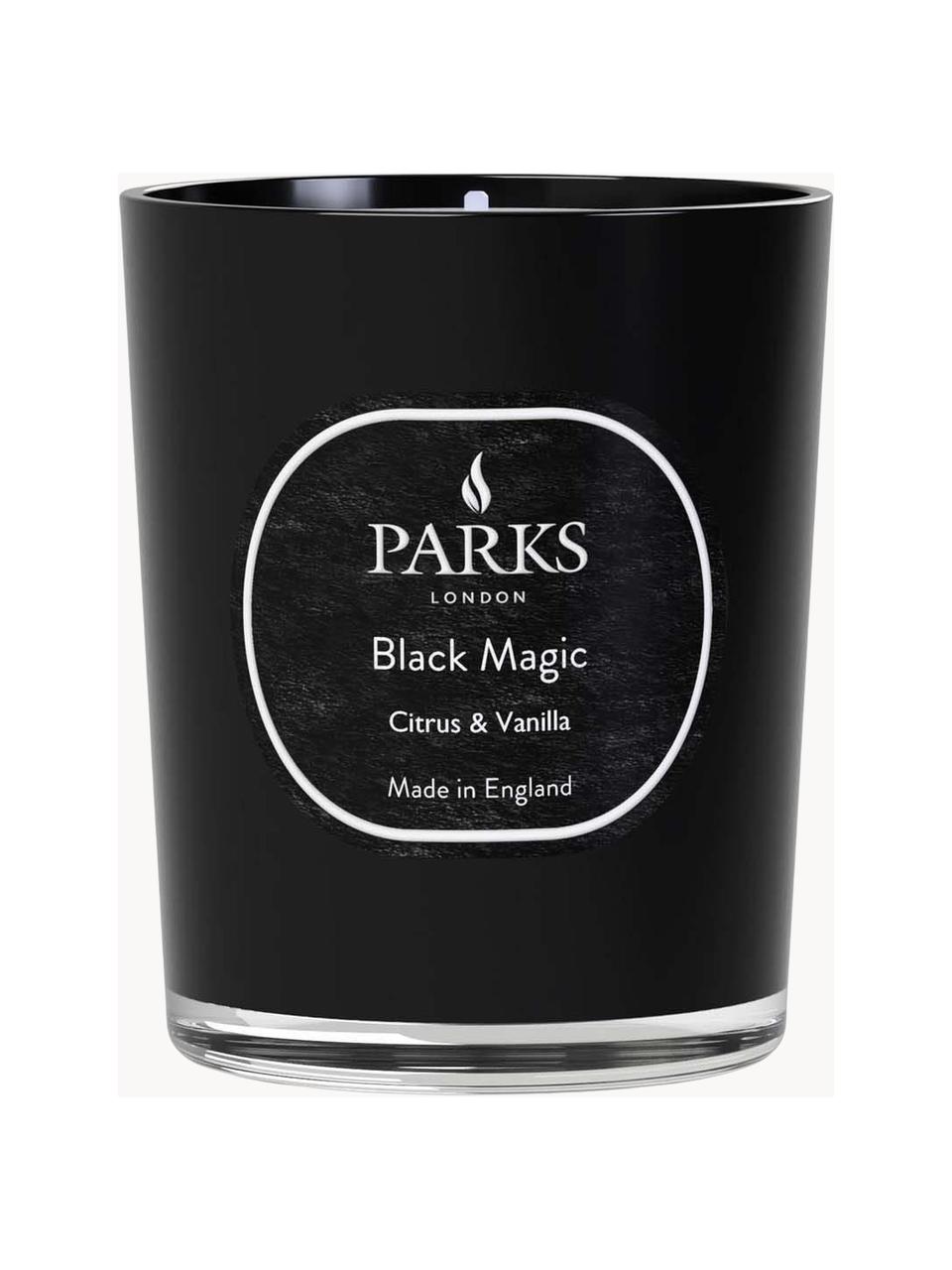 Vela perfumada Black Magic (cítricos, vainilla, pachulí y lavanda), Tapa: metal, Negro, Ø 7 x Al 9 cm