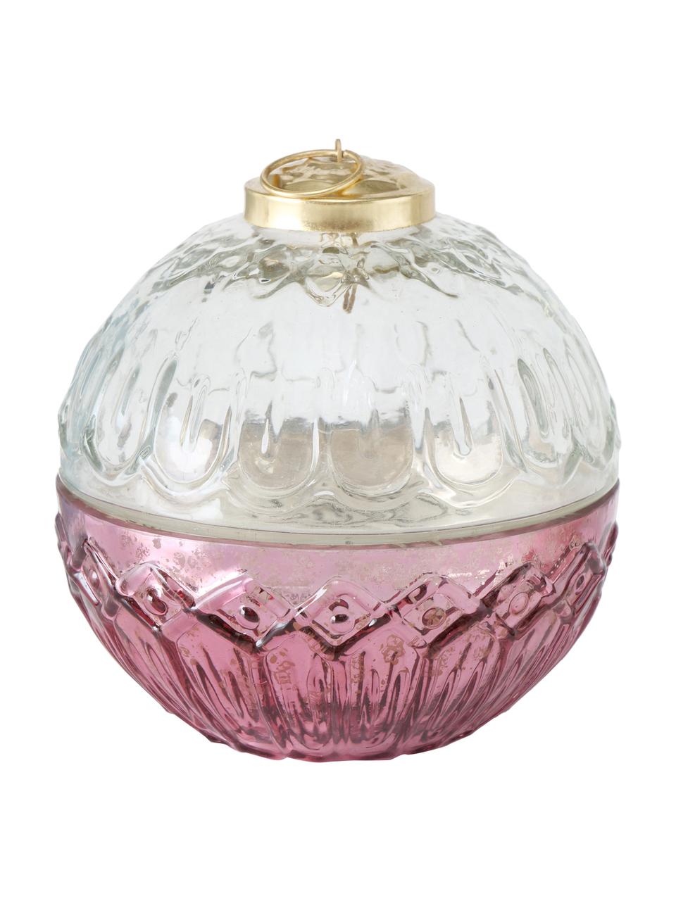 Geurkaarsenset Camity (vanilla), 2-delig, Houder: gelakt glas, Transparant, roze, goudkleurig, Ø 10 x H 10 cm