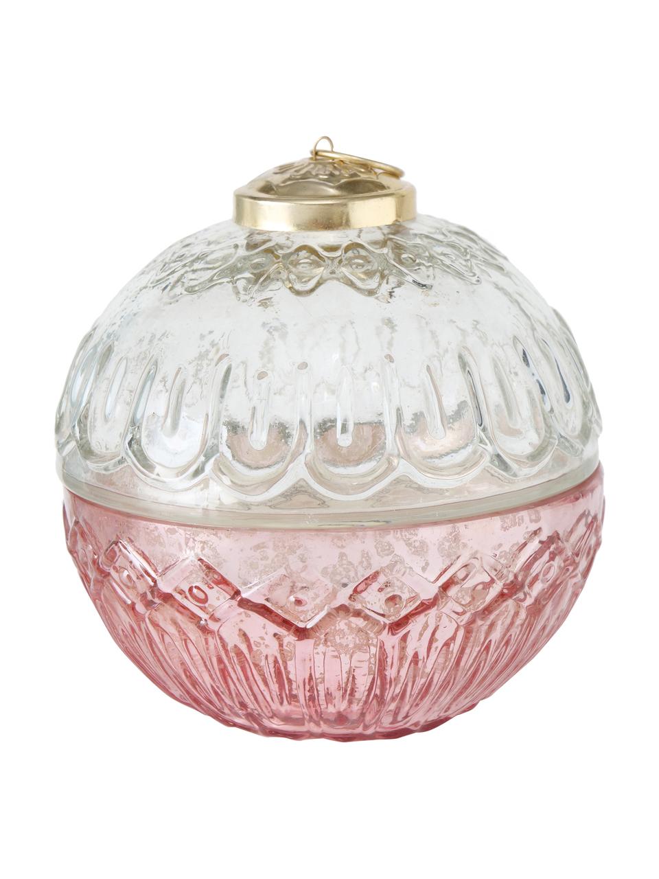 Bougie parfumée Noël Camity (vanille), 2 pièces, Transparent, rose, couleur dorée