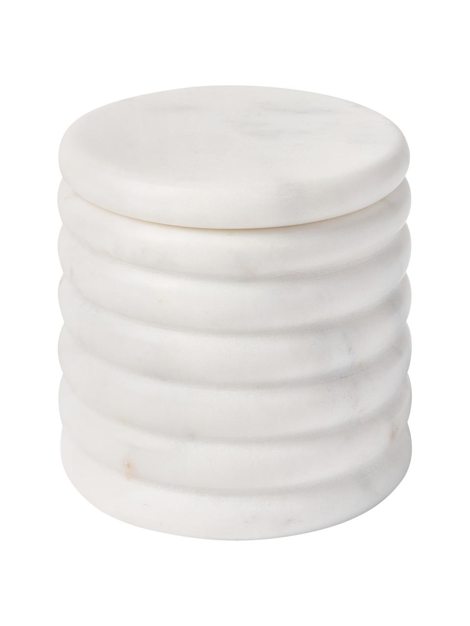 Mramorová dóza Orta, Mramor, Bílá, mramorovaná, Ø 10 cm, V 10 cm