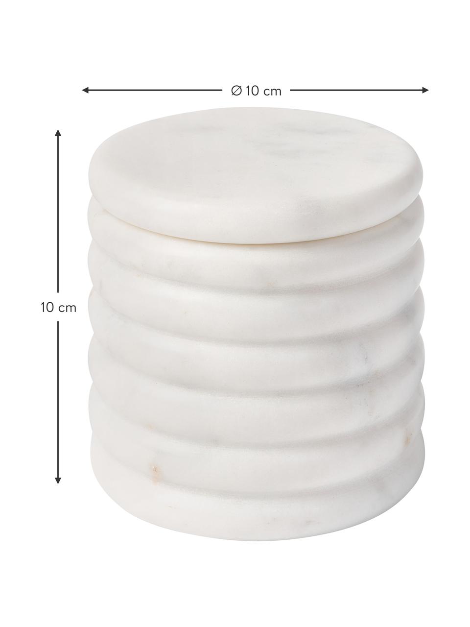 Mramorová dóza Orta, Mramor, Bílá, mramorovaná, Ø 10 cm, V 10 cm