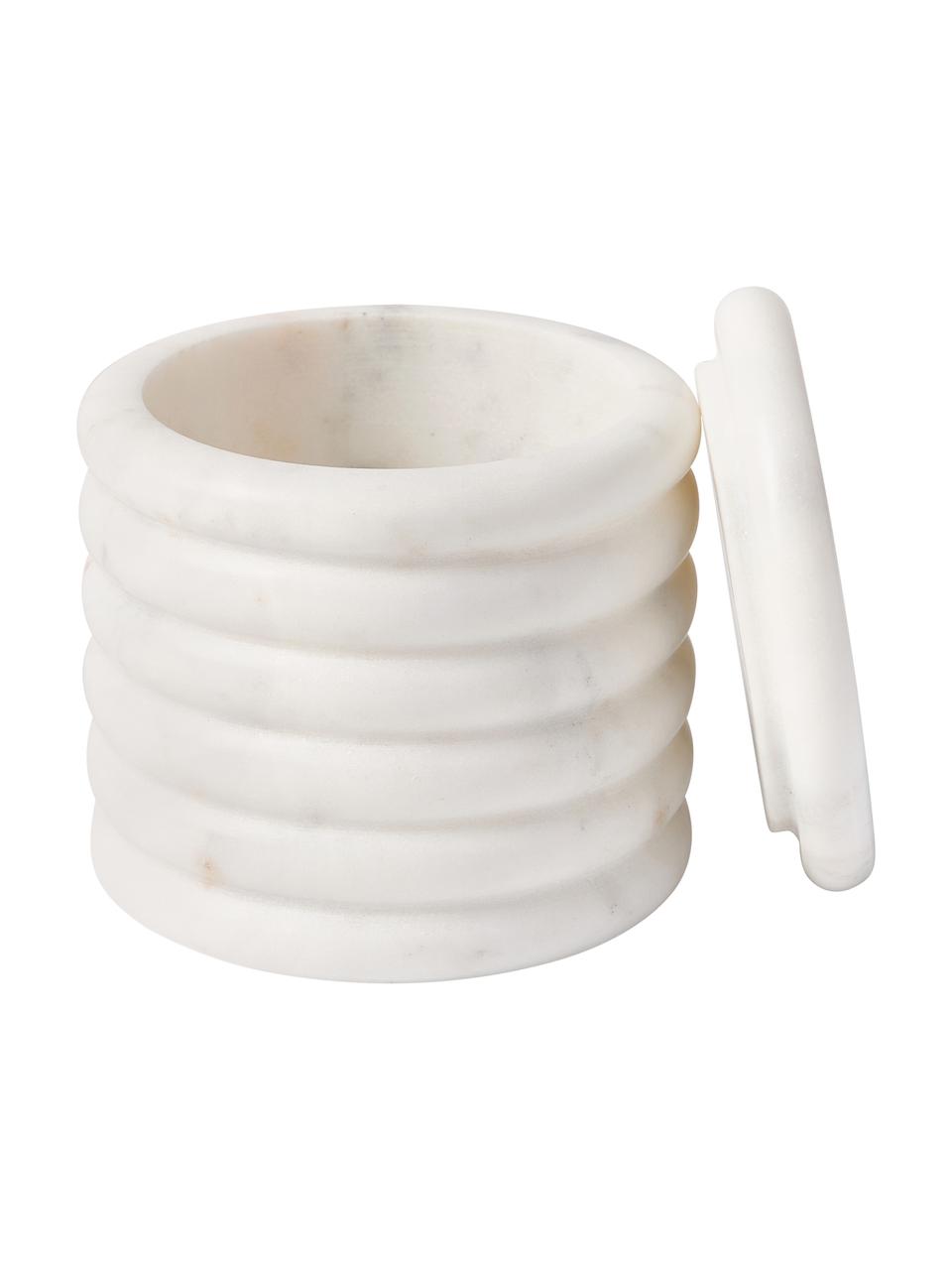 Boîte de rangement en marbre Orta, Marbre, Blanc, marbré, Ø 10 x haut. 10 cm