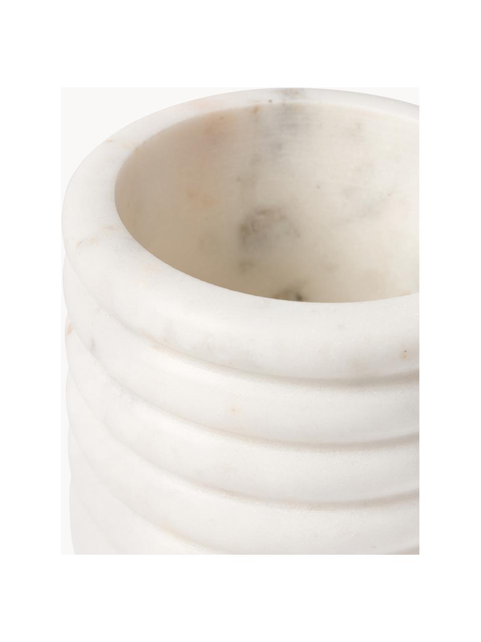 Marmor-Aufbewahrungsdose Orta, Marmor, Weiss, marmoriert, Ø 10 x H 10 cm
