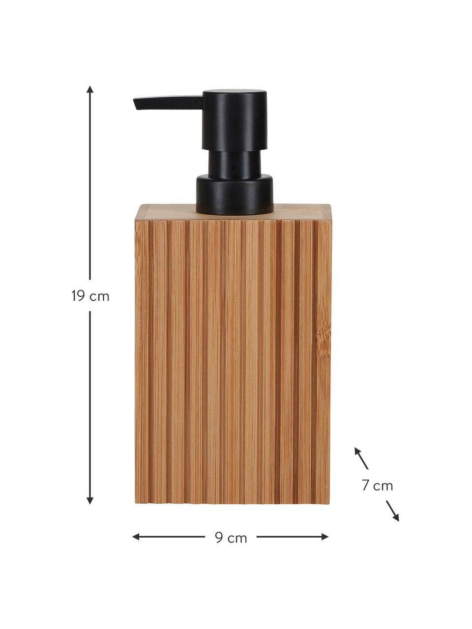 Dispenser sapone in bambù Island, Legno, Marrone, nero, Larg. 9 x Alt. 19 cm
