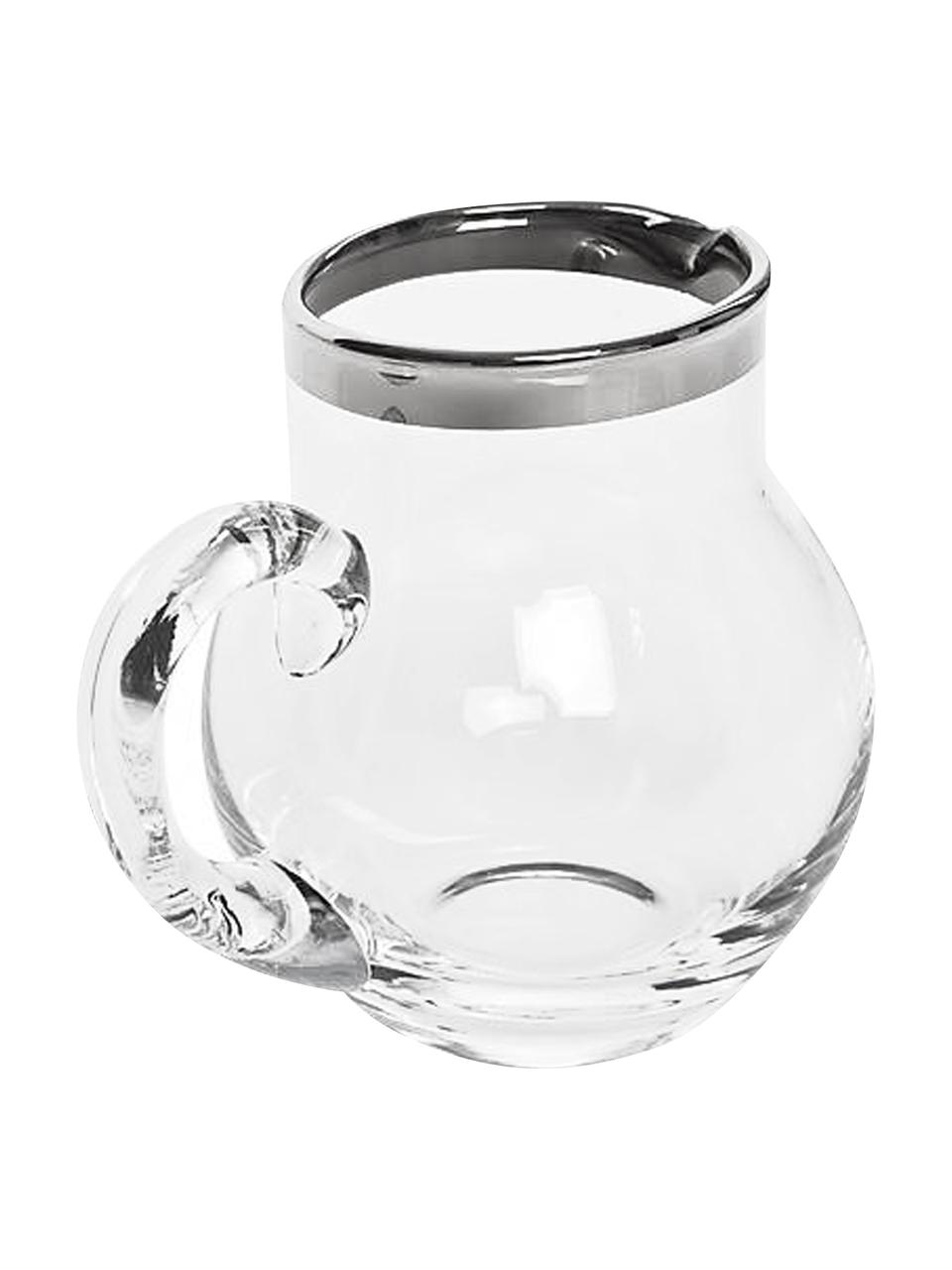 Krug Olivia mit Platinrand, 1 L, Kristallglas , Platinrand, Transparent, H 16 cm