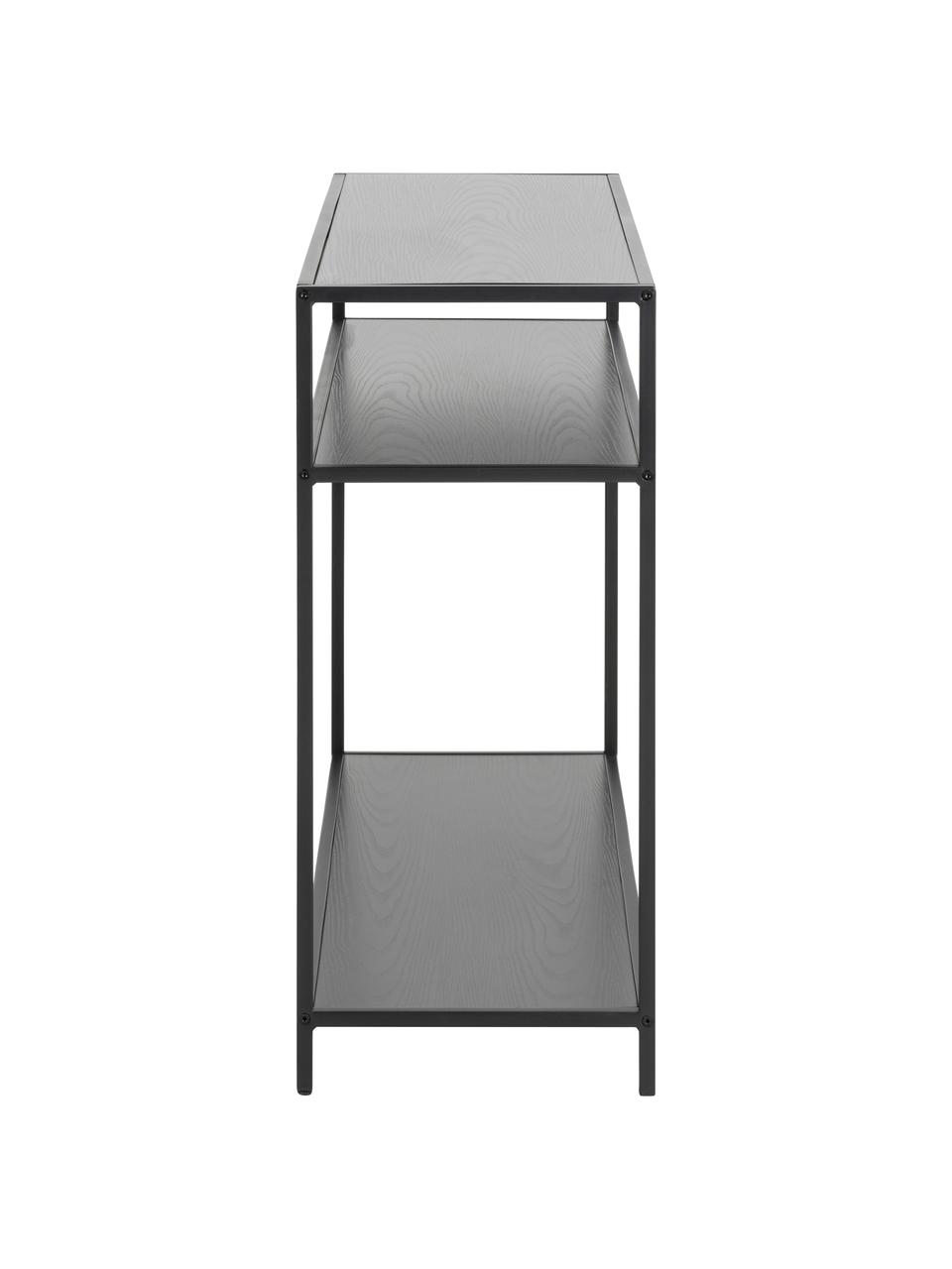 Konsole Seaford, Einlegeböden: Mitteldichte Holzfaserpla, Gestell: Metall, pulverbeschichtet, Schwarz, B 100 x T 35 cm