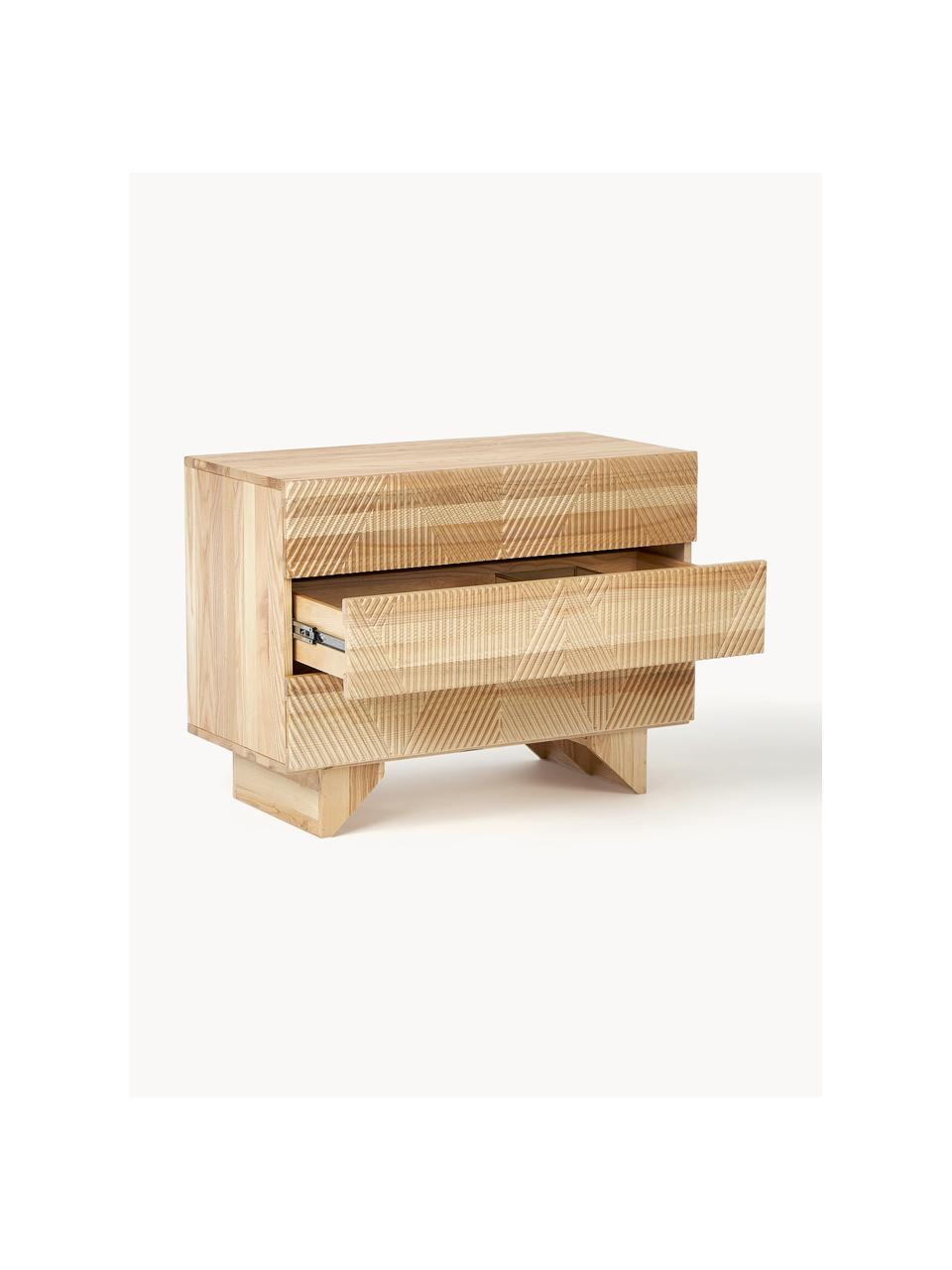 Schubladenkommode Louis aus massivem Eschenholz, Korpus: Massives Eschenholz, lack, Eschenholz, B 100 x H 75 cm