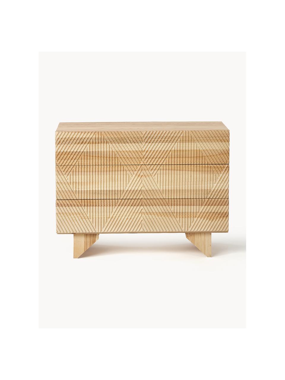 Cómoda de madera Louis, Estructura: madera de fresno maciza b, Parte trasera: tablero de fibras de dens, Madera de fresno, An 100 x Al 75 cm