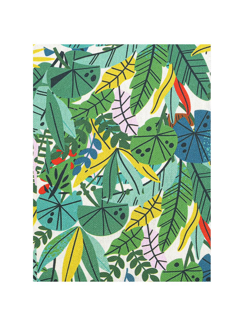 Federa arredo con motivo giungla Wildlife, Tessuto: mezzo panama, Verde, multicolore, Larg. 40 x Lung. 40 cm