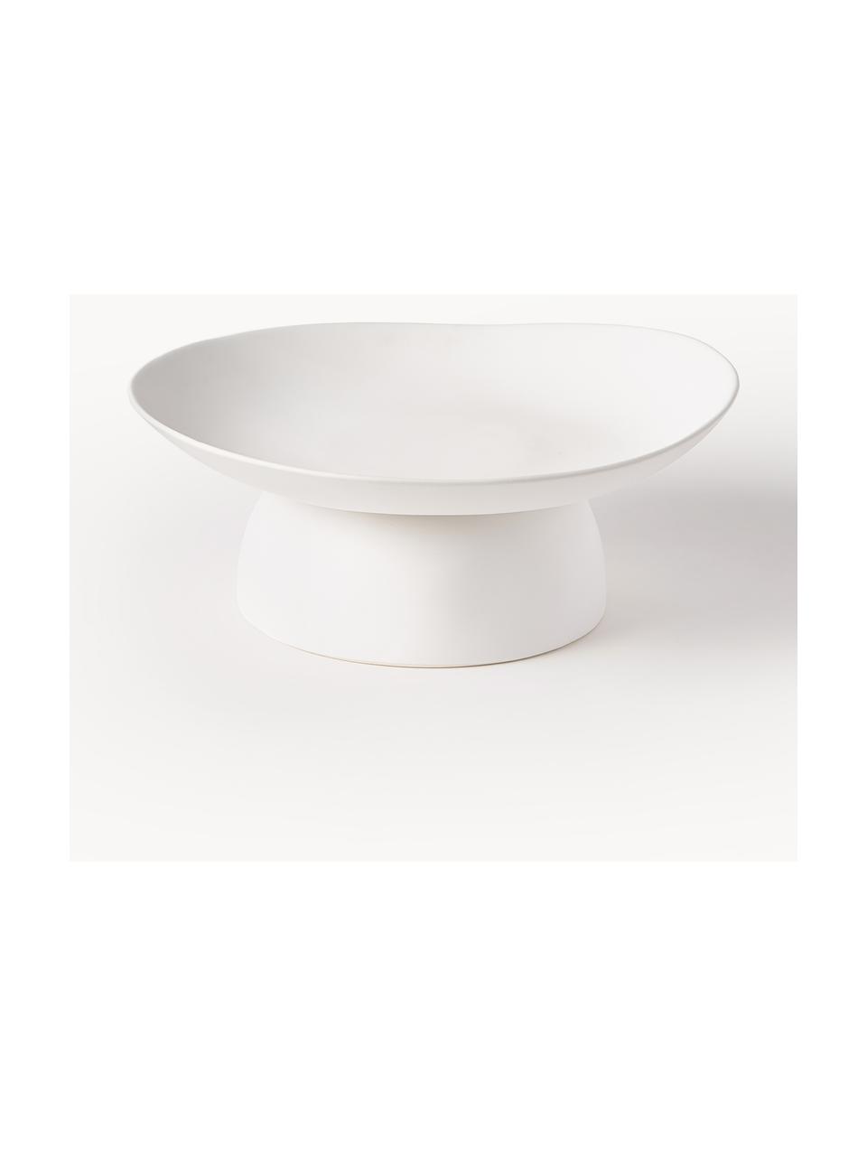 Bol décoratif Lou, haut. 22 cm, Grès cérame, Blanc, larg. 35 x haut. 14 cm