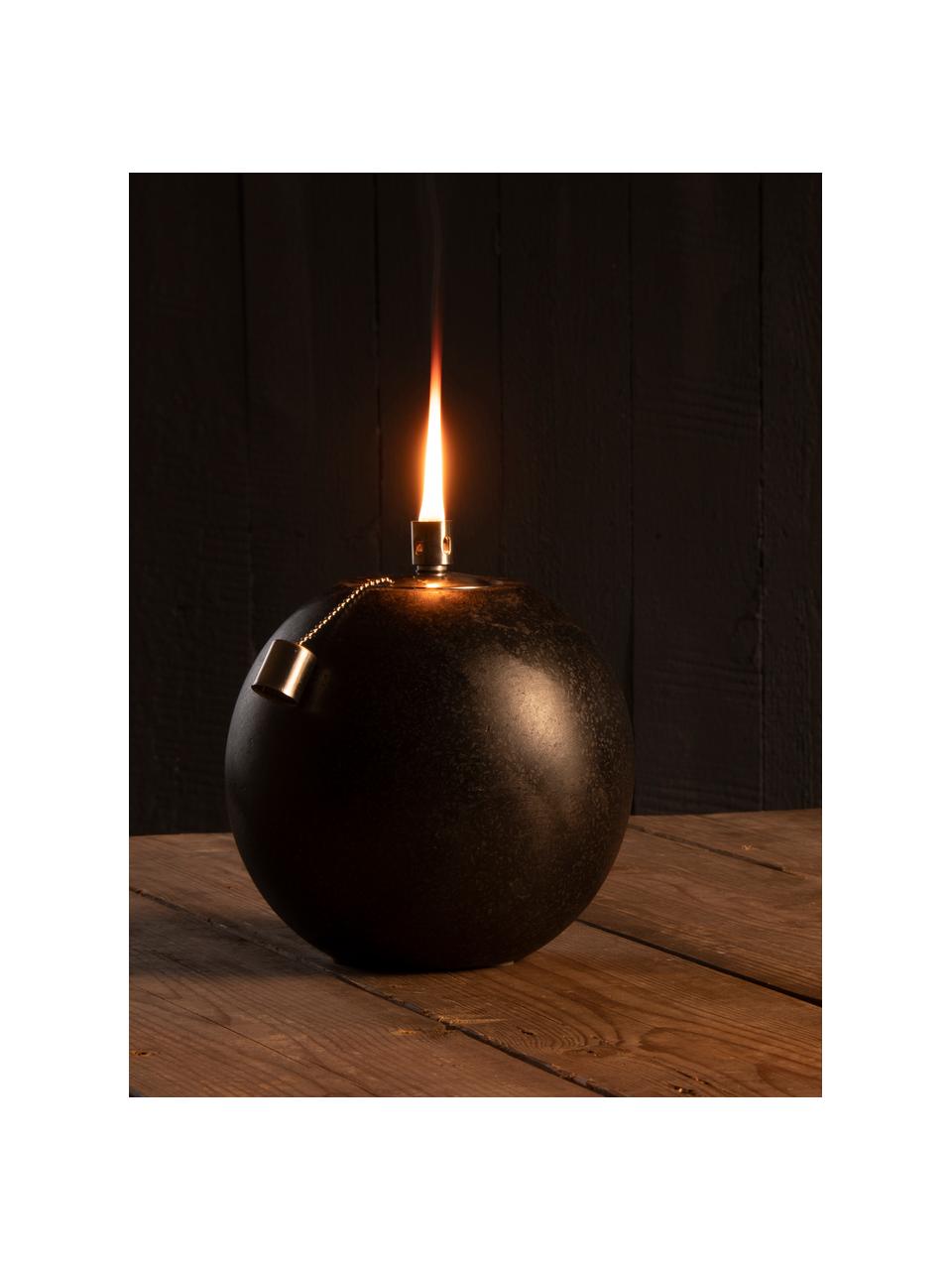 Lampe à huile Tizzi, Terrazzo, acier inoxydable, Noir, Ø 14 x haut. 17 cm