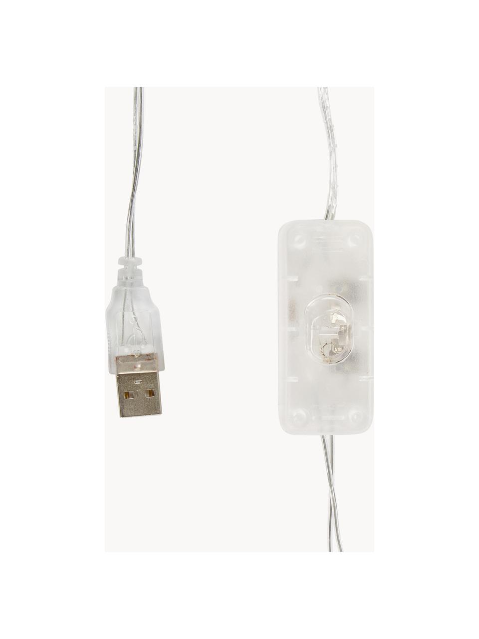 Ghirlanda a LED Colorain, 378 cm, Lanterne: poliestere certificato WF, Tonalità beige, marroni e rosa, Lung. 378 cm