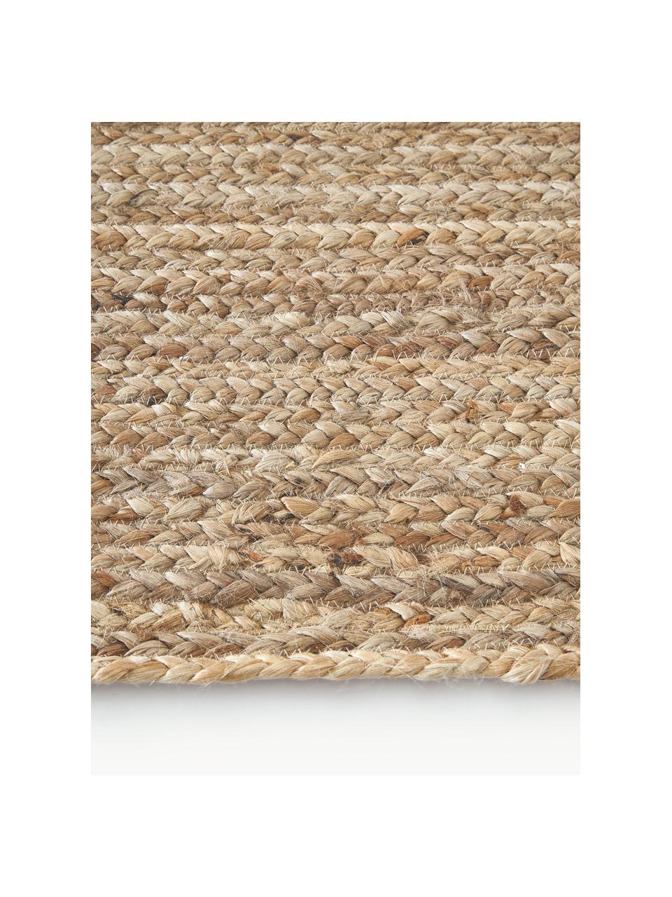 Handgemaakt juten vloerkleed Sharmila, 100% jute, Bruin, B 60 x L 90 cm (maat XXS)