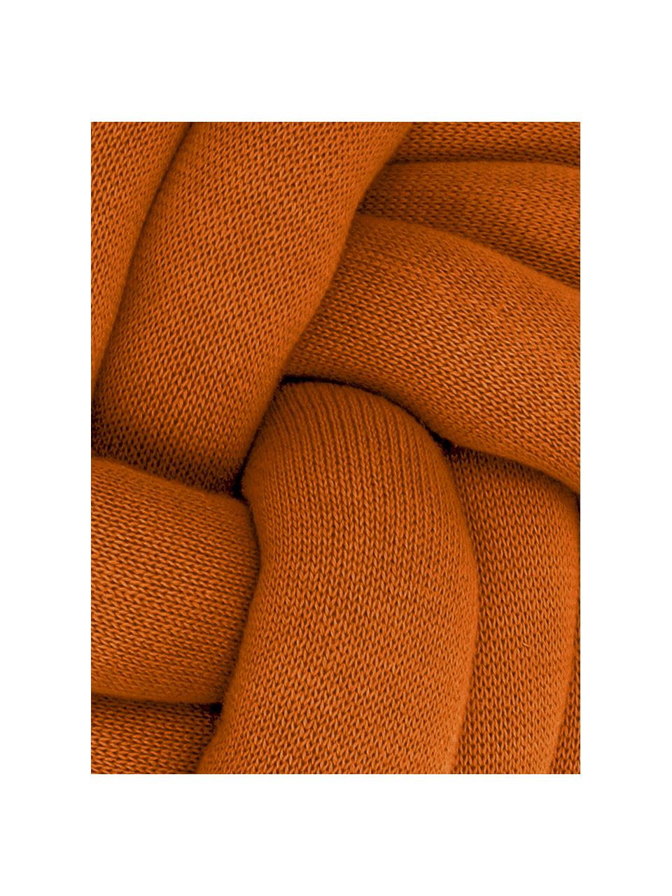 Cuscino annodato color terracotta Twist, Terracotta, Ø 30 cm