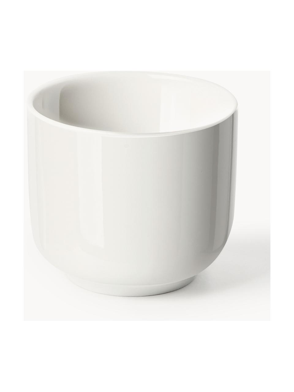 Porcelánové pohárky na espresso s podšálky Nessa, 4 ks, Vysoce kvalitní tvrdý porcelán, glazovaný, Tlumeně bílá, lesklá, Ø 7 cm, V 6 cm, 90 ml