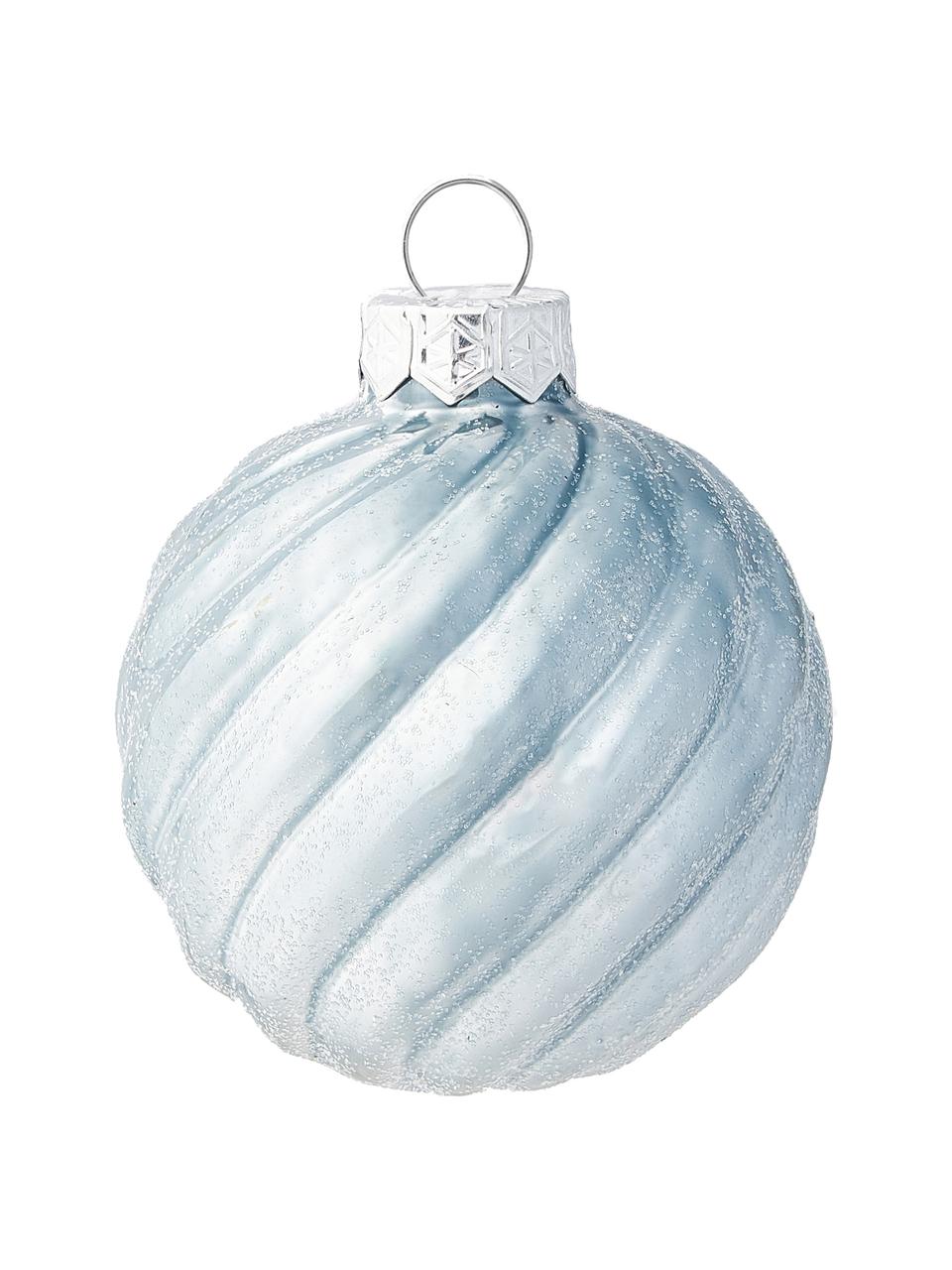 Boules de Noël Gabriela, 3 pièces, Verre, Bleu ciel, Ø 6 cm