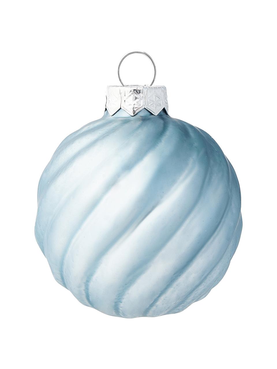 Bolas de Navidad Gabriela, 3 uds., Vidrio, Azul claro, Ø 6 x Al 6 cm
