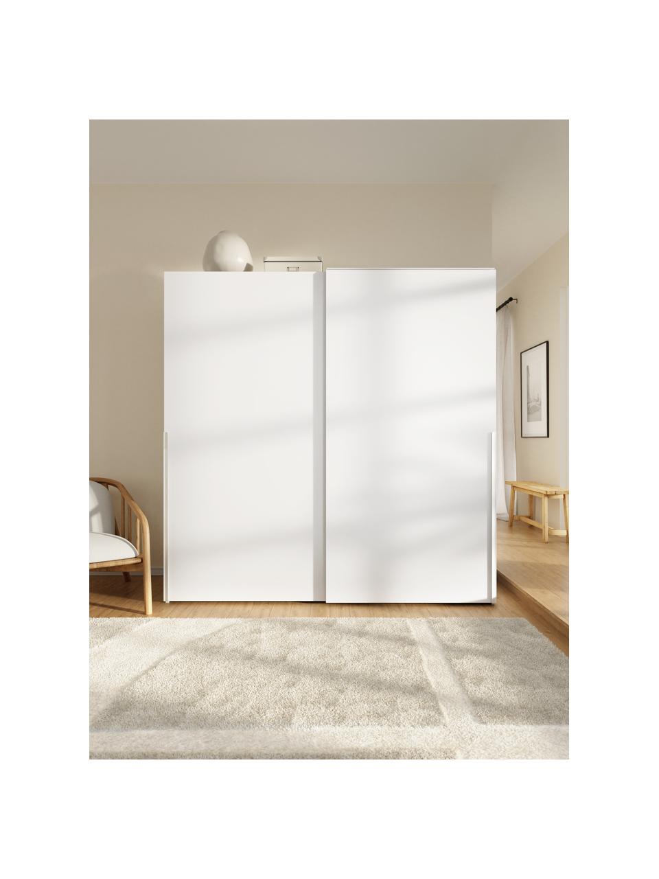 Modulární šatní skříň s posuvnými dveřmi Leon, šířka 200 cm, různé varianty, Bílá, Interiér Basic, Š 200 x V 200 cm