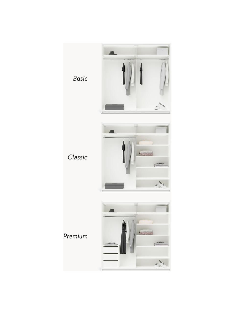 Modularer Schwebetürenschrank Leon, 200 cm Breite, mehrere Varianten, Korpus: Spanplatte, FSC-zertifizi, Weiß, Premium Interior, B 200 x H 236 cm