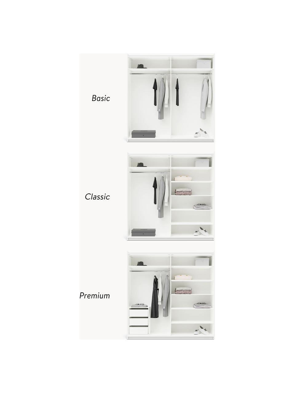 Szafa modułowa z drzwiami przesuwnymi Leon, 200 cm, różne warianty, Korpus: płyta wiórowa z certyfika, Biały, S 200 x W 236 cm, Premium