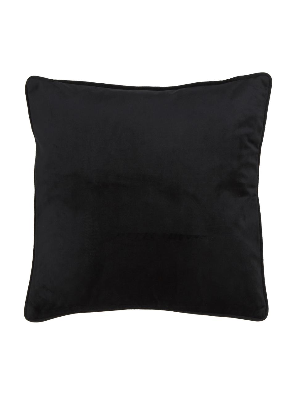 Housse de coussin velours 40x40 Blossom, 100 % velours de polyester, Noir, 45 x 45 cm