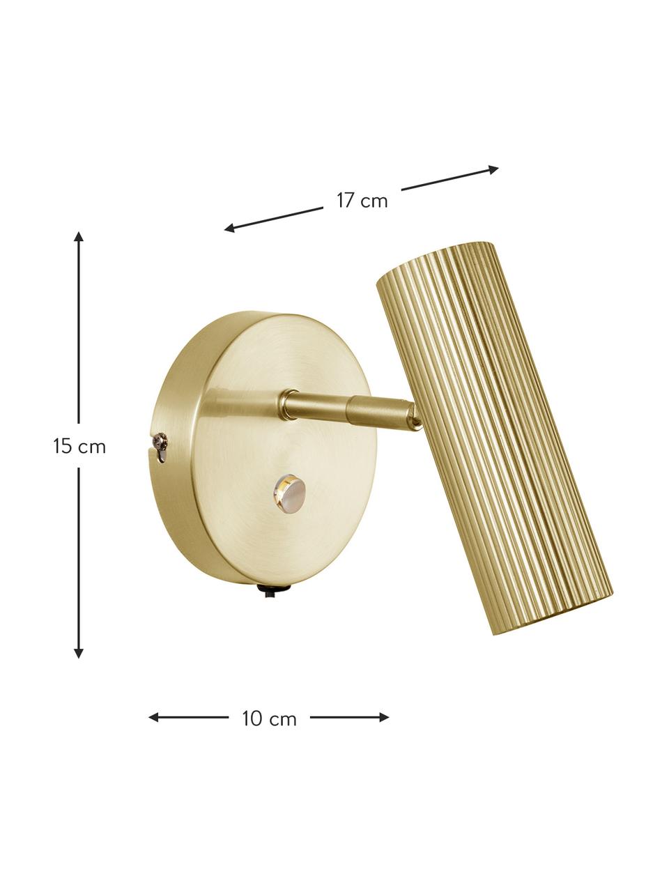 Aplique orientable Hubble, con enchufe, Pantalla: metal recubierto, Cable: plástico, Dorado, negro, F 17 x Al 15 cm