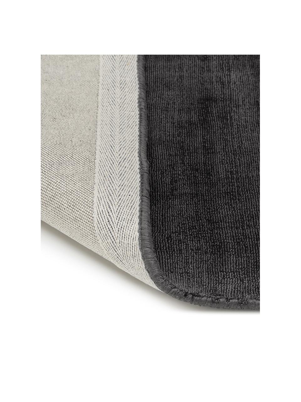 Tapis en viscose tissé main Jane, Anthracite, larg. 160 x long. 230 cm (taille M)