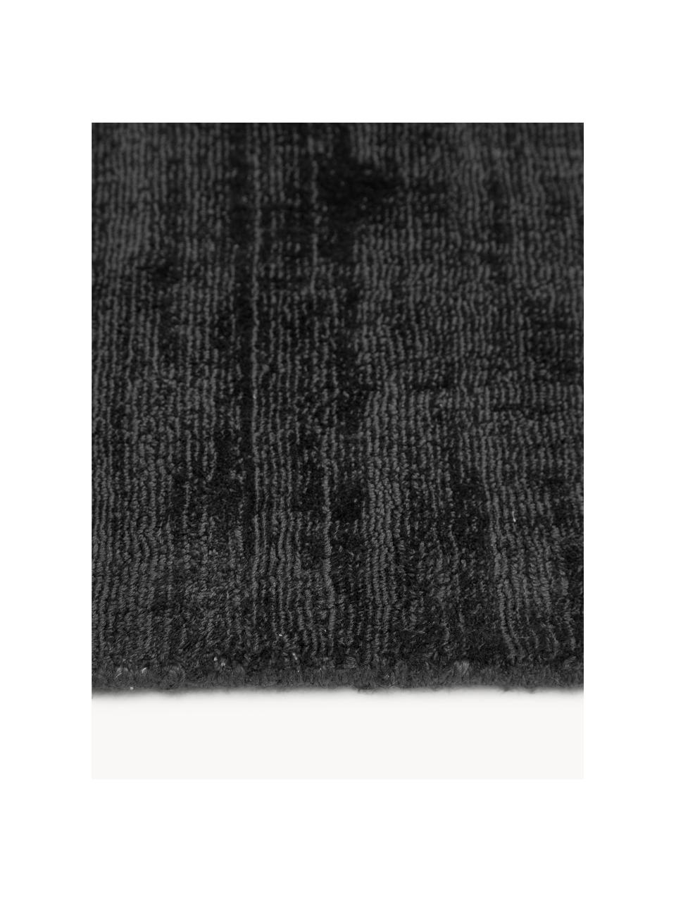 Tappeto in viscosa fatto a mano Jane, Retro: 100% cotone Il materiale , Antracite, Larg. 160 x Lung. 230 cm  (taglia M)
