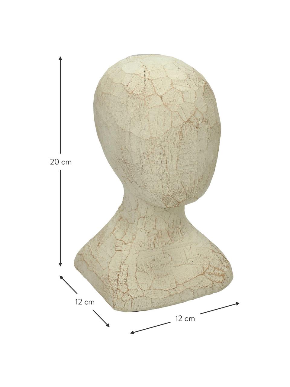Decoratief object Head, Polyresin, Beige, 12 x 20 cm