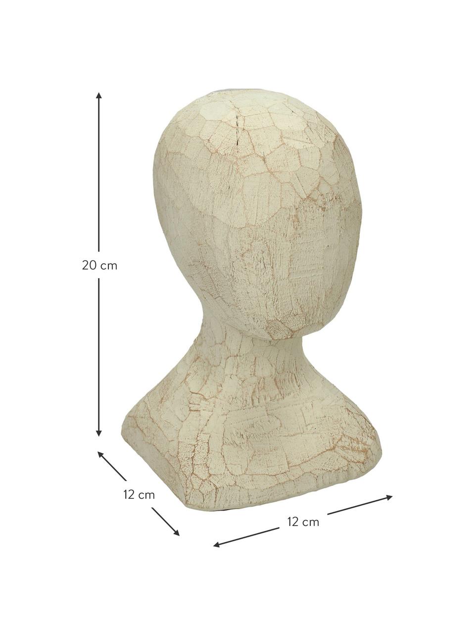 Figura decorativa Head, Poliresina, Beige, An 12 x Al 20 cm