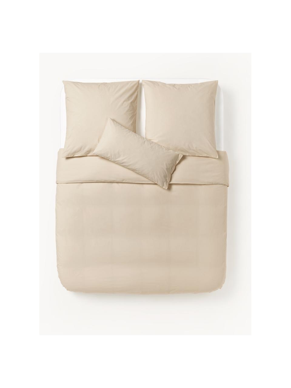 Housse de couette en percale de coton Elsie, Beige, larg. 200 x long. 200 cm