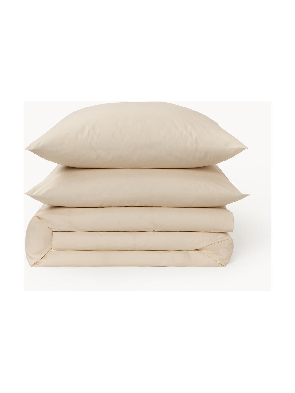 Housse de couette en percale de coton Elsie, Beige, larg. 200 x long. 200 cm