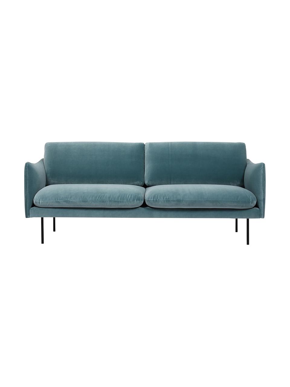 Samt Sofa Moby 2 Sitzer In Turkis Mit Metall Fussen Westwingnow