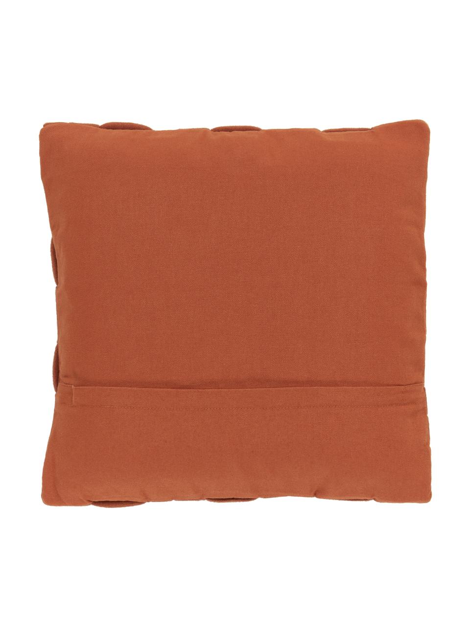 Housse de coussin tissé rectangulaire rouille Norman, Brun, larg. 40 x long. 40 cm