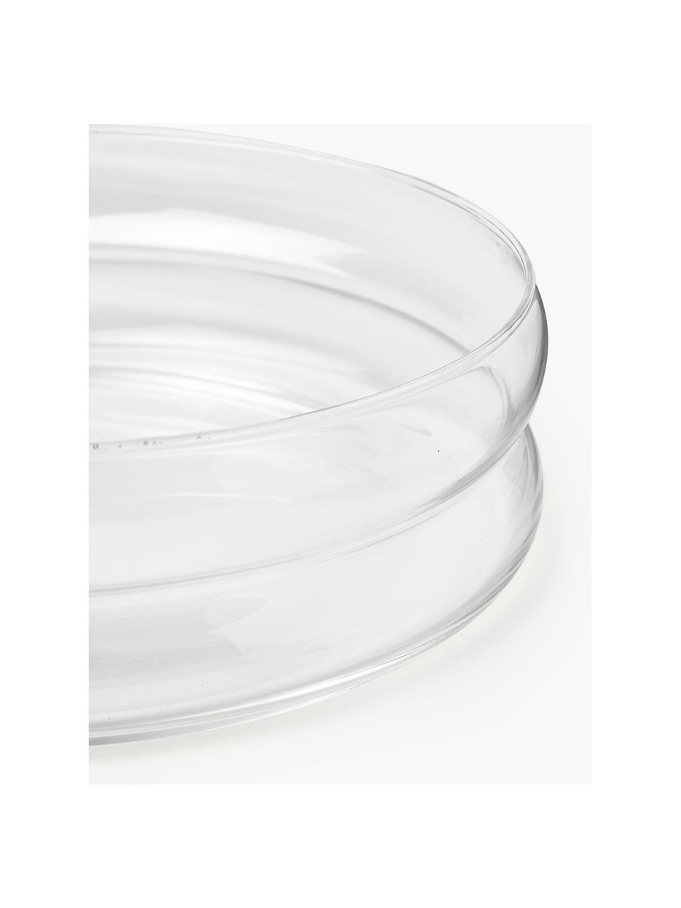 Ručne fúkaná servírovacia miska Bubbly, Sodno-vápenaté sklo, Priehľadná, Ø 25 x V 7 cm