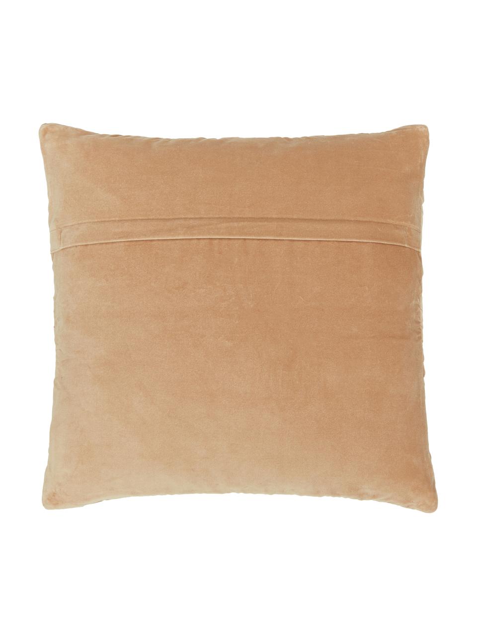 Sametový povlak na polštář se strukturovaným vzorem Sina, Samet (100 % bavlna), Okrová, Š 45 cm, D 45 cm