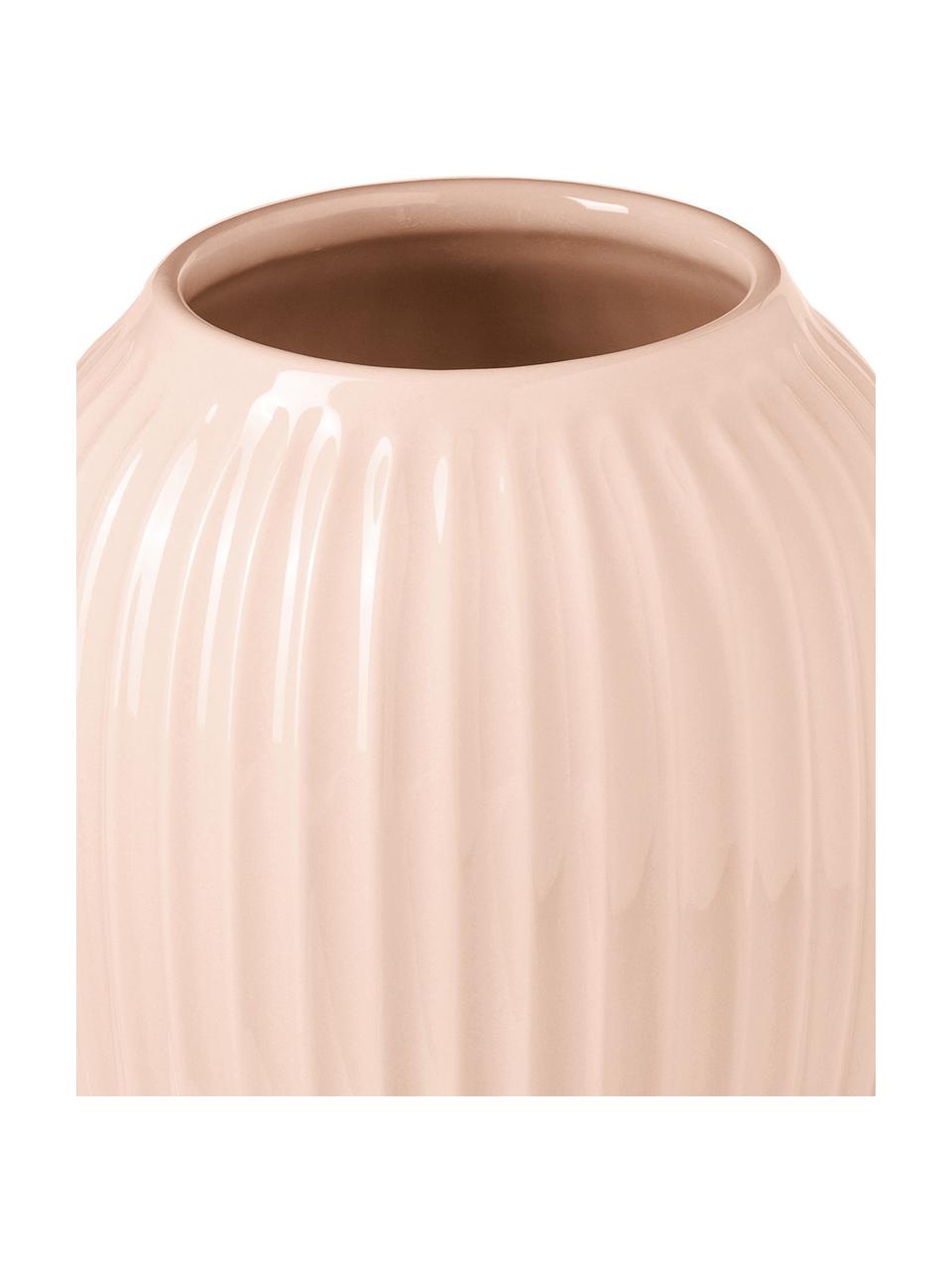 Jarrón artesanal de diseño Hammershøi, Porcelana, Rosa, Ø 17 x Al 20 cm