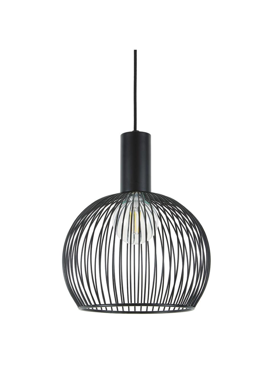 Lampa wisząca z metalu Aver, Czarny, Ø 30 x W 35 cm