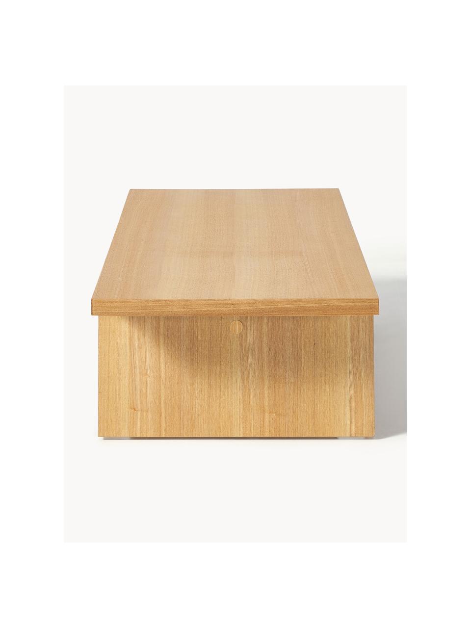 Table basse en bois Toni, MDF avec placage en frêne, laqué, Bois clair, Ø 120 x haut. 45 cm