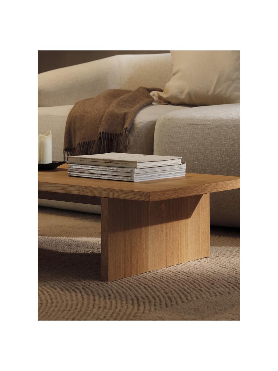 Table basse en bois Toni, MDF avec placage en frêne, laqué, Bois clair, Ø 120 x haut. 45 cm