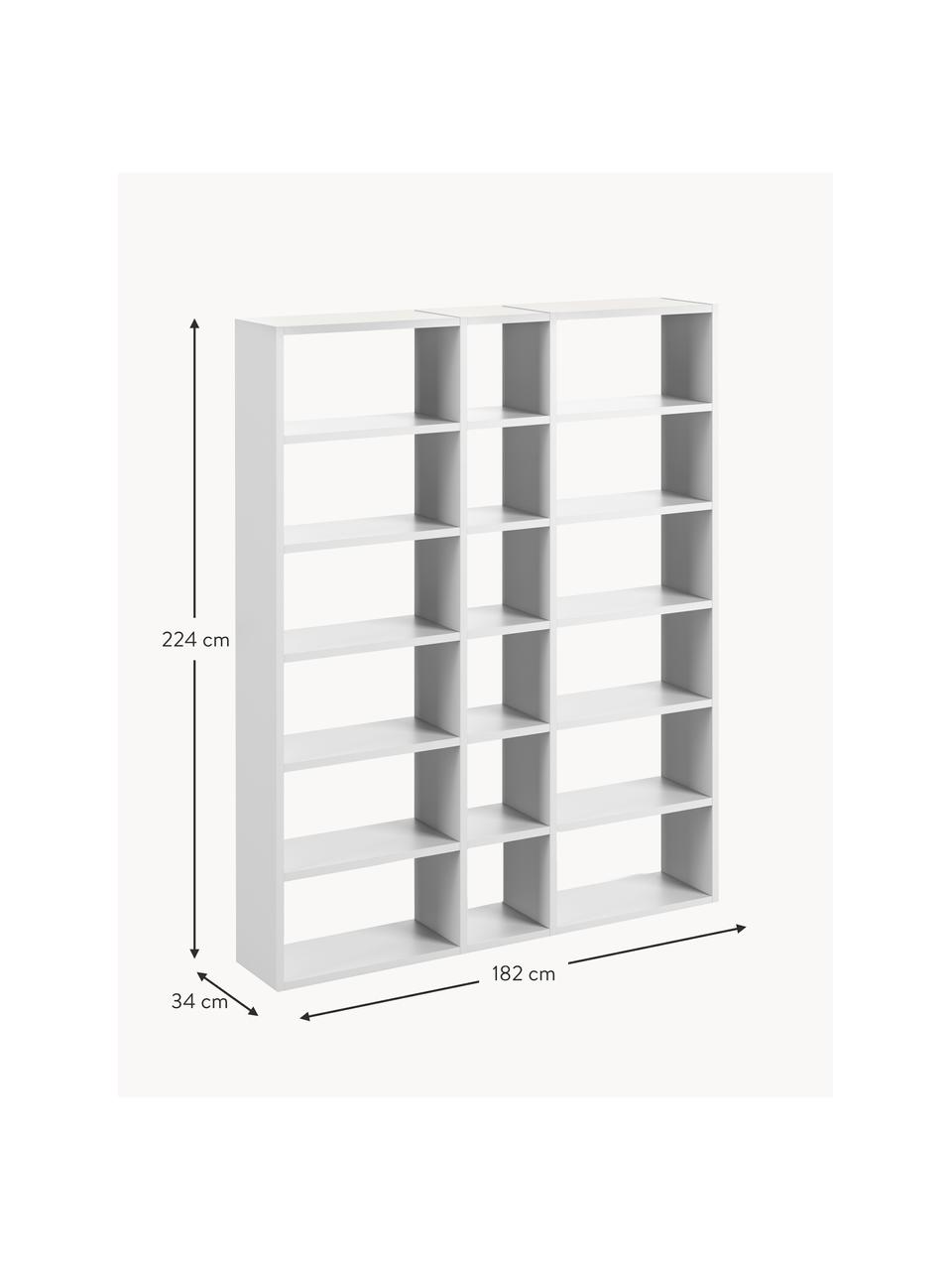 Scaffale in legno grande Pombal, Impallacciatura di legno di noce, truciolare

Questo prodotto è realizzato con legno di provenienza sostenibile e certificato FSC®., Bianco, Larg. 182 x Alt. 224 cm