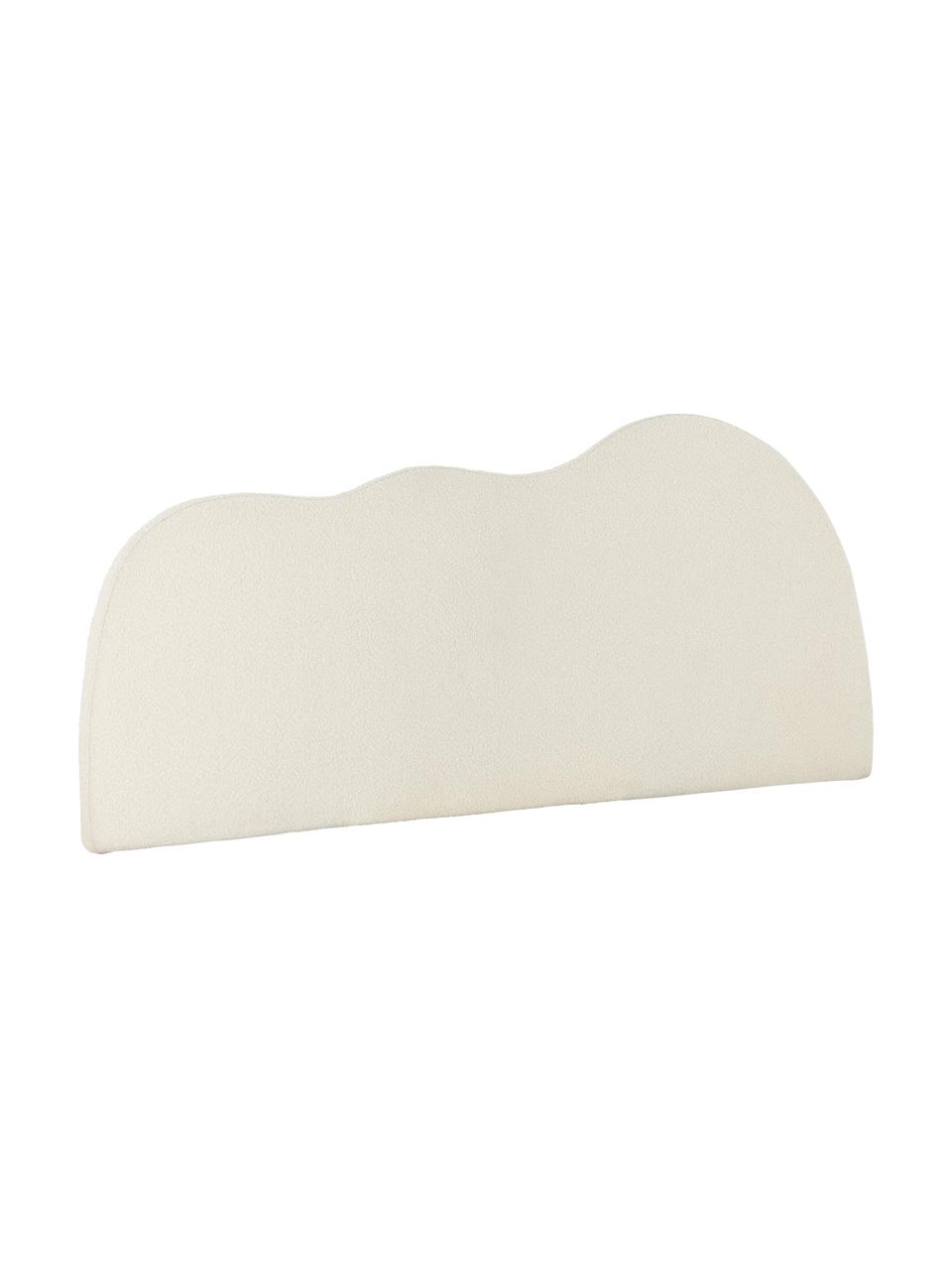 Cabecero tapizado en bouclé Wave, Tapizado: 100% poliéster, Estructura: madera contrachapada, tab, Tejido blanco, An 184 x Al 80 cm