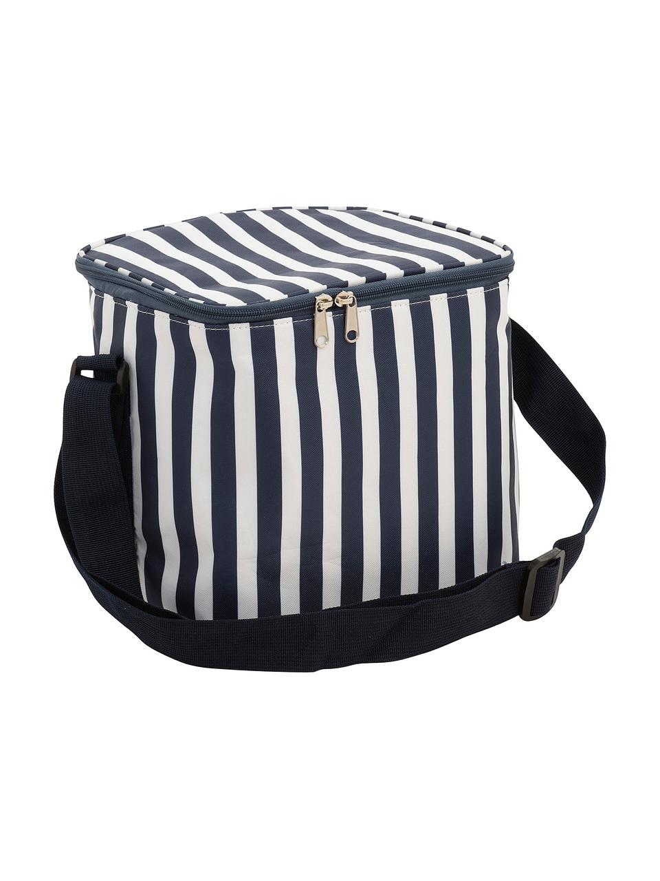 Picknick-Kühltasche Clair, Bezug: Polyester, Dunkelblau, Weiß, 25 x 24 cm