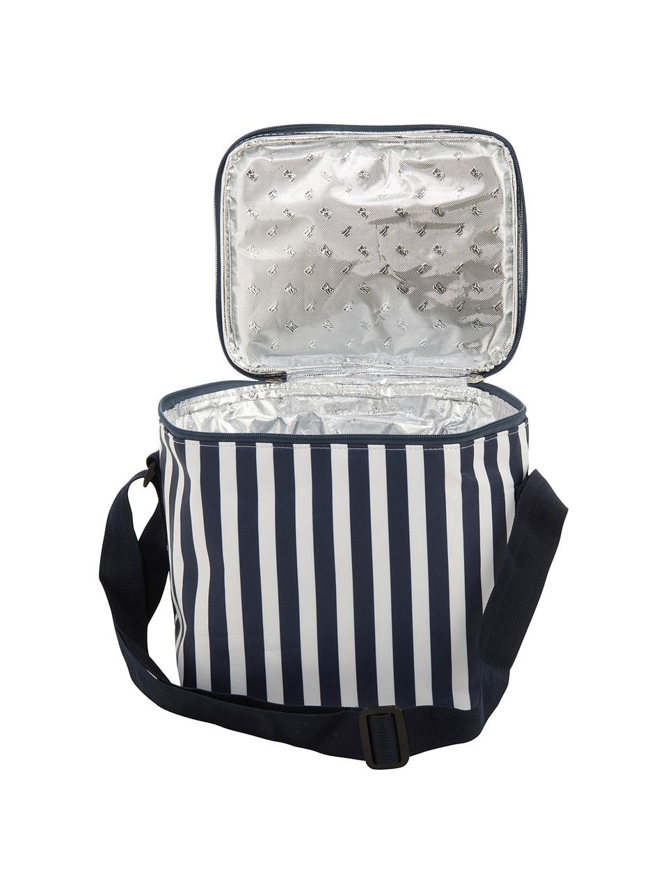 Picknick-Kühltasche Clair, Bezug: Polyester, Dunkelblau, Weiss, 25 x 24 cm