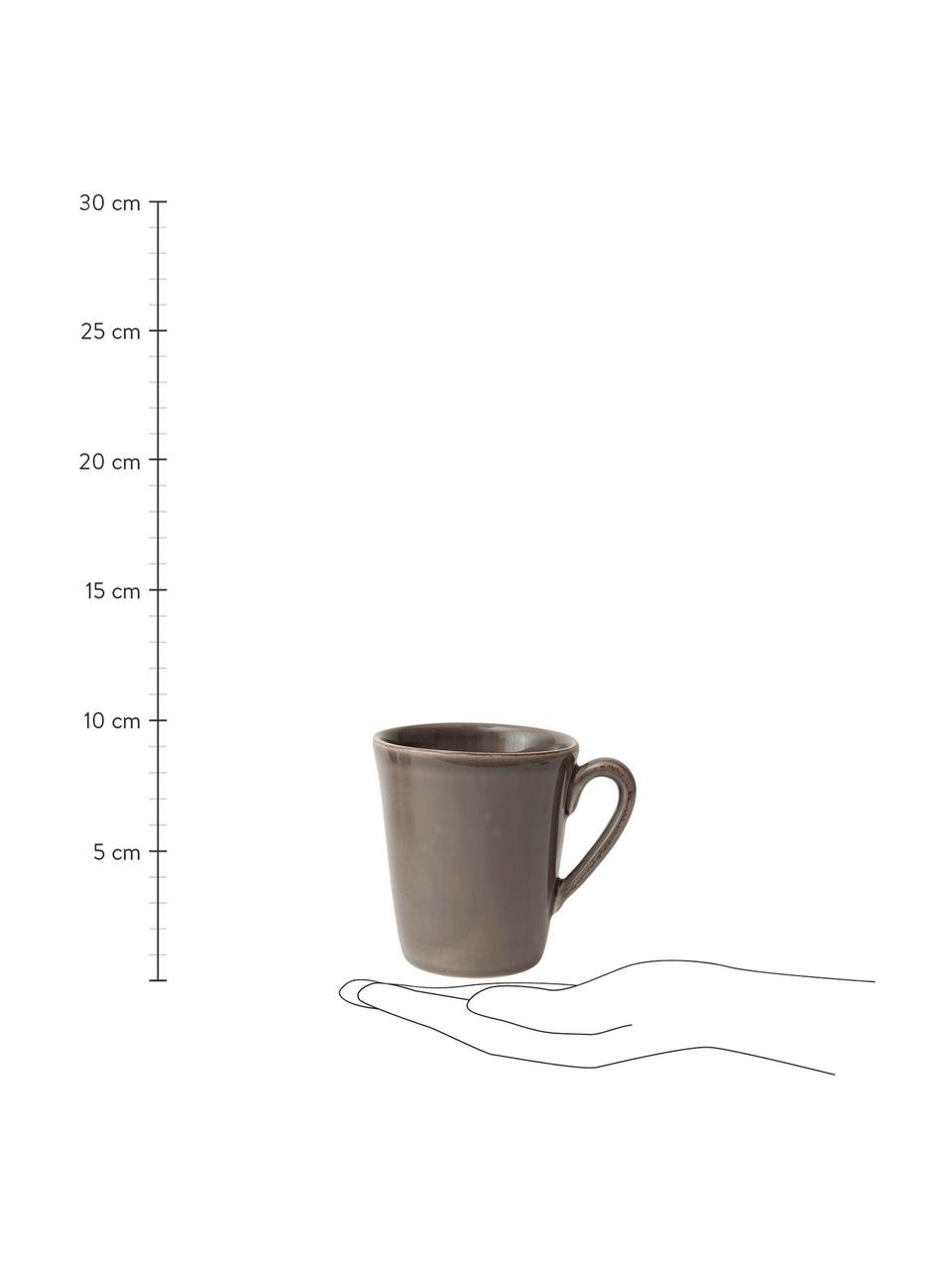 Tasse style compagnard Constance, 2 pièces, Grès cérame, Brun, Ø 9 x haut. 10 cm, 250 ml