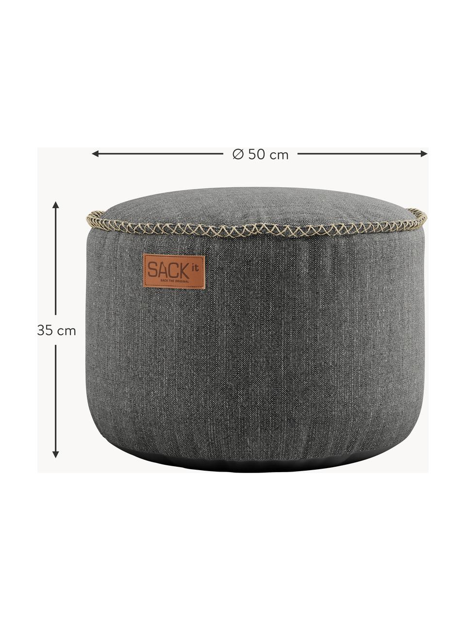 Garten-Loungepouf Cobana, Bezug: Olefin, Kunstfaser, Webstoff Dunkelgrau, Ø 50 x H 35 cm