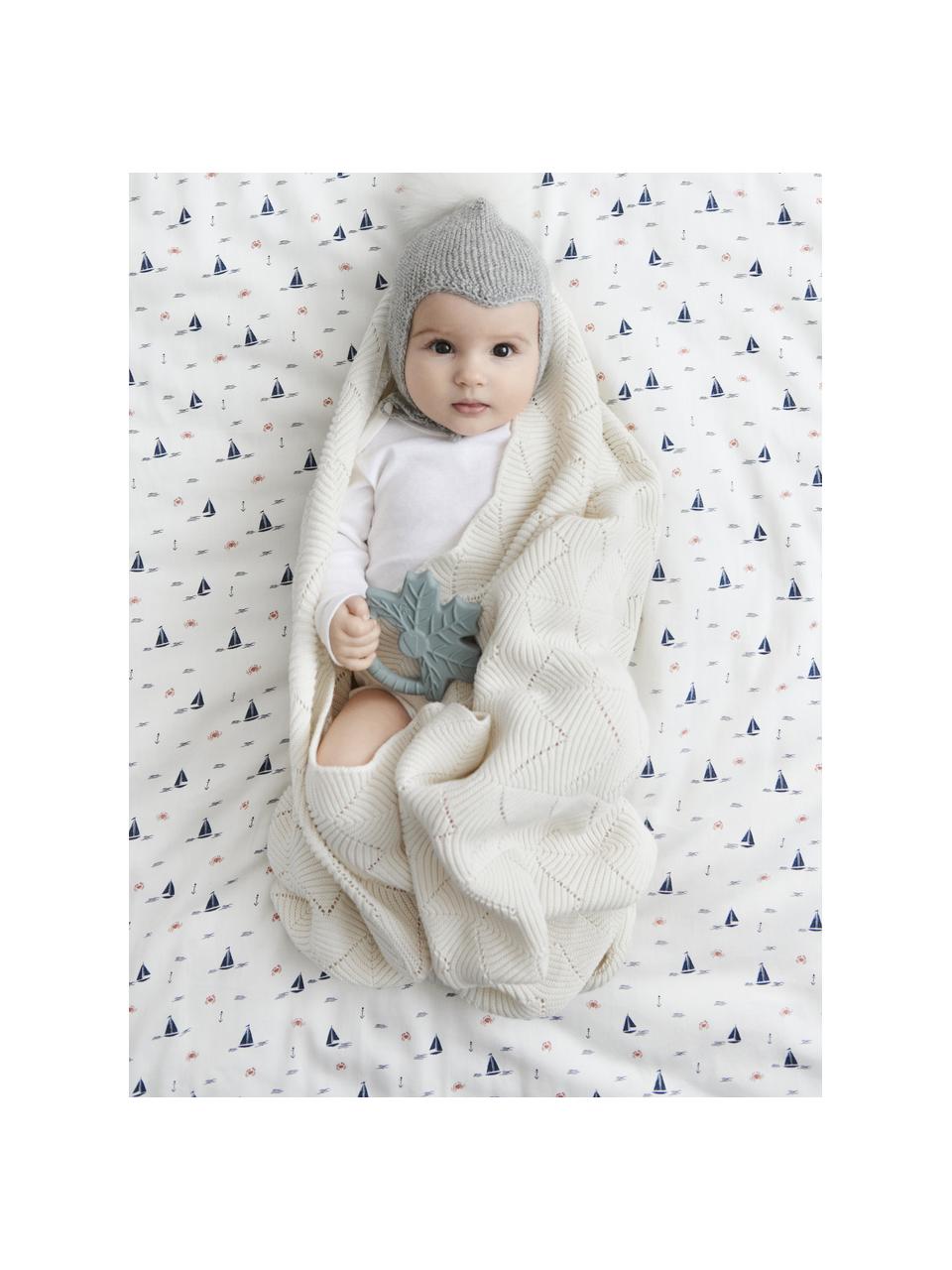 Baby knuffeldeken Scallop van bio-katoen, 100% biokatoen, GOTS-gecertificeerd, Beige, L 100 x B 80 cm