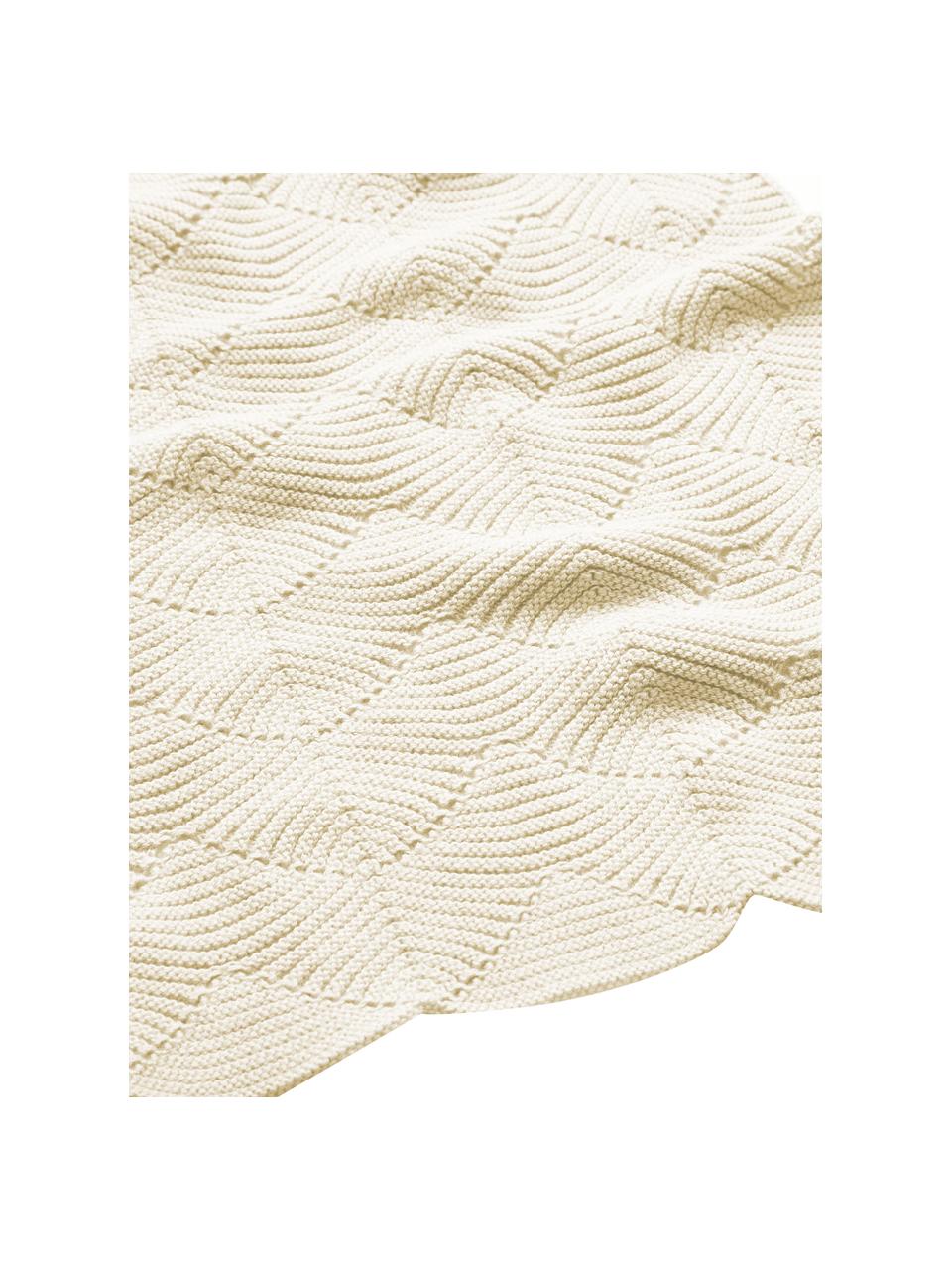Coperta per neonati in cotone organico Scallop, 100% cotone organico certificato GOTS, Beige, Lung. 100 x Larg. 80 cm