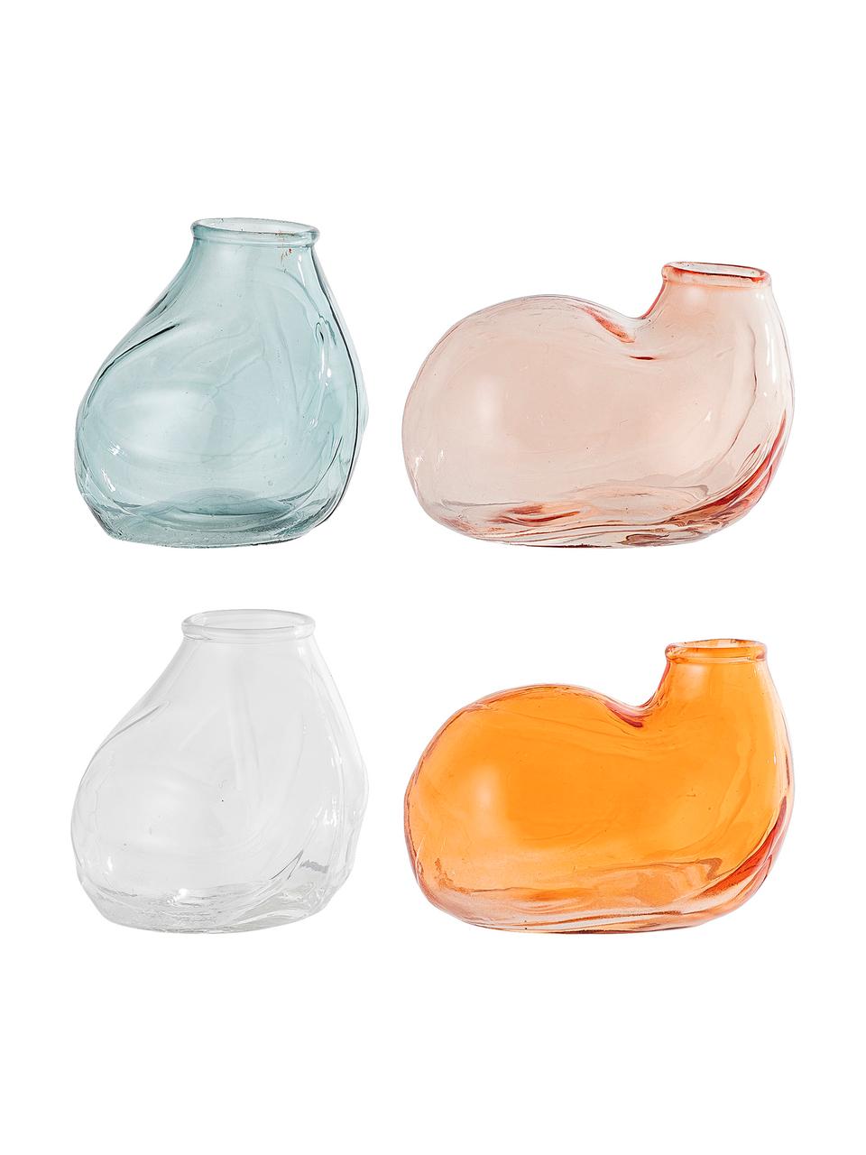 Ensemble de vases en verre XS Klara, 4 élém., Bleu, rose, transparent, orange
