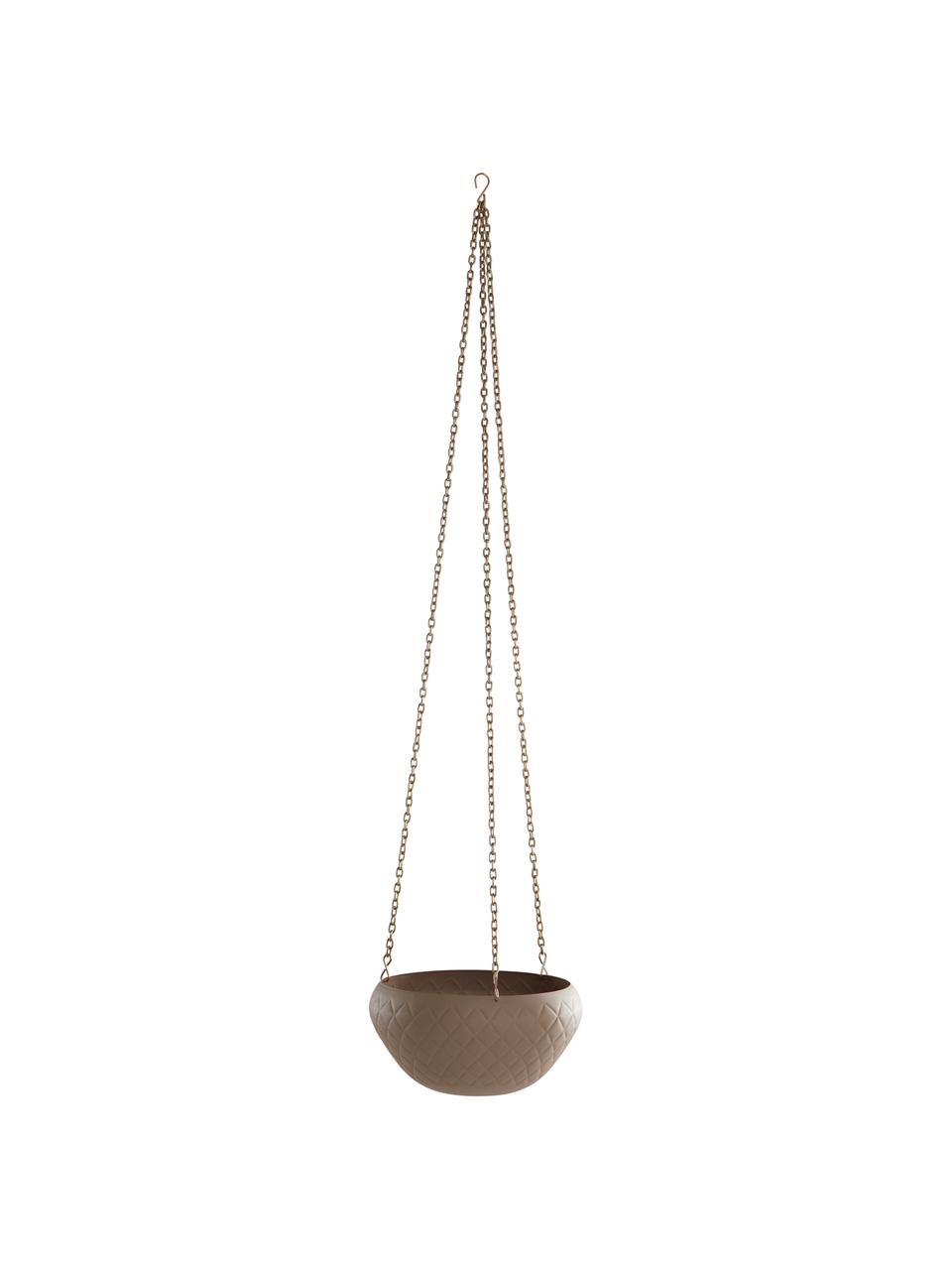 Hangende plantenpot Gullan, Gecoat metaal, Beige, Ø 25 x H 13 cm